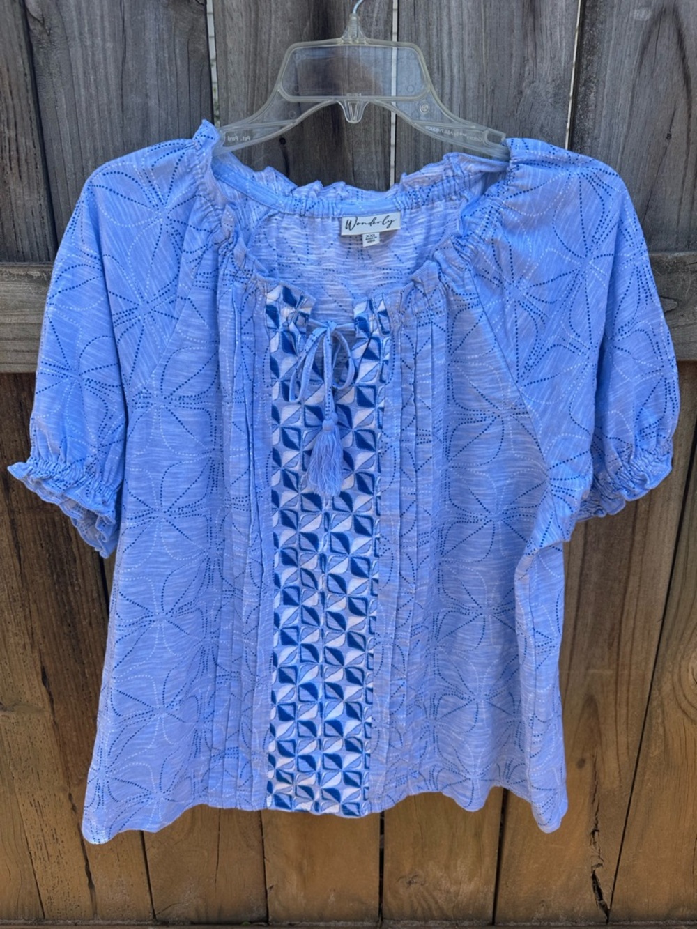 Wonderly cotton blue and white blouse